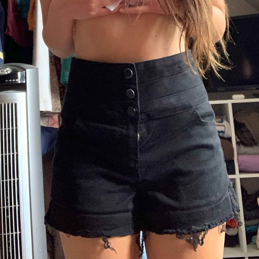 Black high waist shorts
